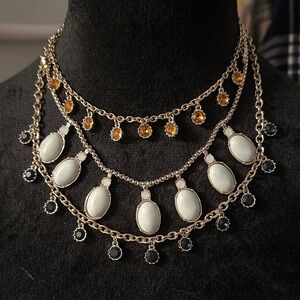 Elegant Gold Necklace with colored beads